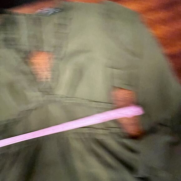 SHEIN Casual Vcay Frill Trim Flare Sleeve Ruffle Hem Dress Army Green Large Boho - Picture 8 of 15